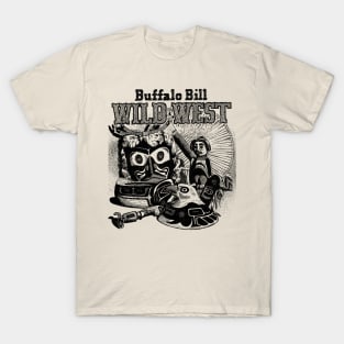 Buffalo Bill Wild West Western Robbery Cowboy Retro Comic T-Shirt